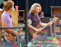 Bob Weir and Jerry Garcia of the Grateful Dead, May 1982, Berkeley, CA