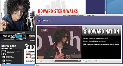Howard Stern on Yahoo!